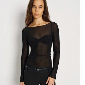 Reformation Ayla Knit Top Black - Size M